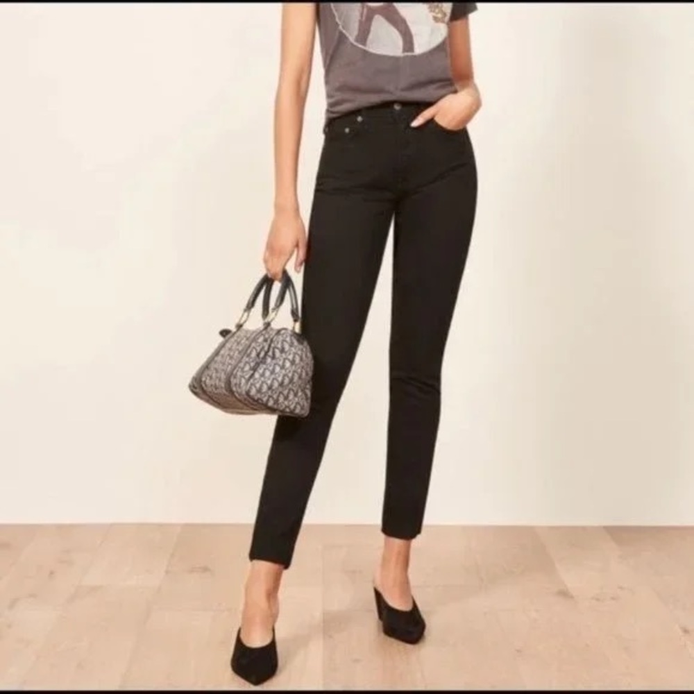Reformation Black high rise “Melissa” jean size 25 NWT button fly